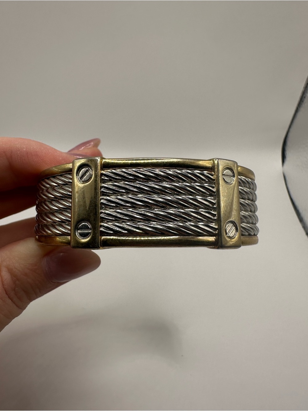 Women’s Two-Tone Cable Cuff Bracelet in Silver and Gold